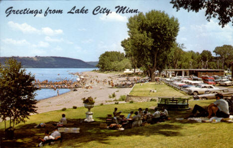 Beach on Lake Pepin, Lake City Minnesota, 1960's