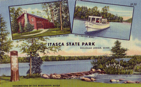 Douglas Lodge, Itasca State Park, 1940's