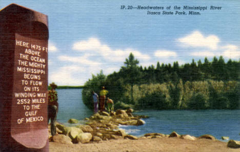 Headwaters of the Mississippi River, Itasca State Park, Minnesota, 1953