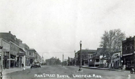 Main Street North, Lakefield Minnesota, 1910's