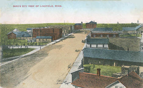 Bird's eye view of Lakefield Minnesota, 1908