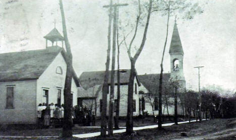 Lutheran Church and School, Lakefield Minnesota, 1910