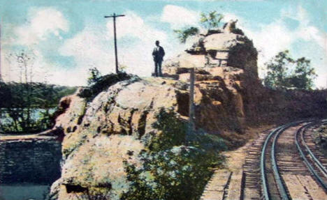 Railroad cut near dam, Lanesboro Minnesota, 1910