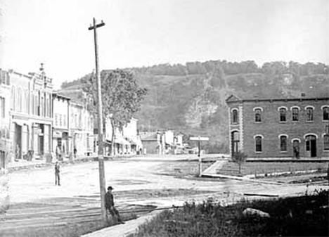 View of downtown street, Lanesboro Minnesota, 1900