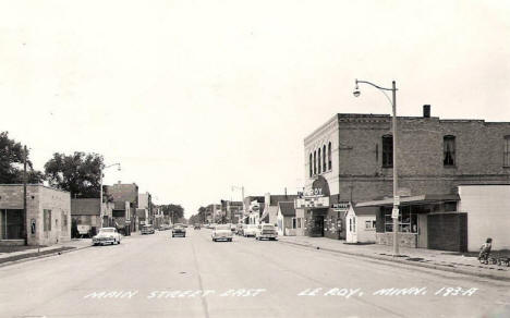 Main Street East, Le Roy Minnesota, 1950's