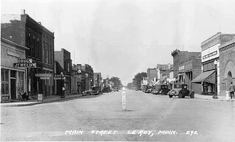 Main Street, LeRoy Minnesota, 1925