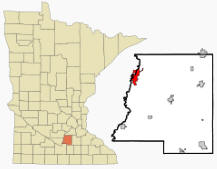 Location of Le Sueur, Minnesota