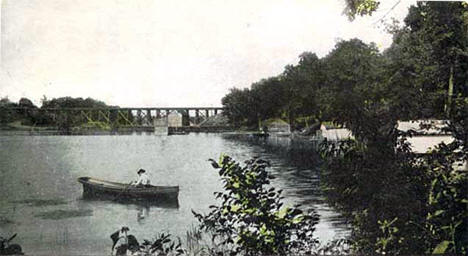 Railroad bridge at Lindstrom Minnesota, 1907