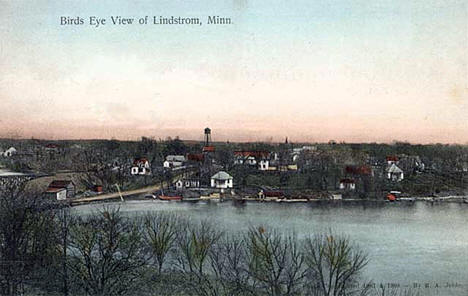 Bird's-eye view of Lindstrom Minnesota, 1908