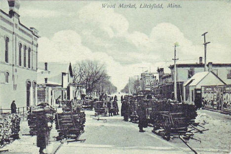 Wood Market, Litchfield Minnesota, 1908