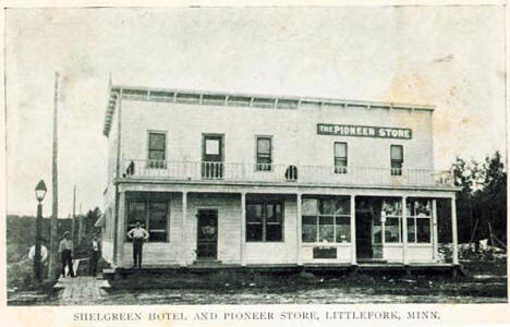 Shelgreen Hotel and Pioneer Store, Littlefork Minnesota, 1915