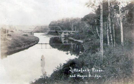 Littlefork River and Wagon Bridge, 1910's?
