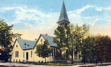 Congregational Church and Gymnasium, Little Falls Minnesota, 1910