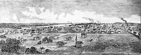 General View of Little Falls, Minnesota, 1887