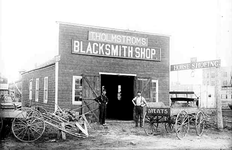 Blacksmith in Little Falls Minnesota, 1900