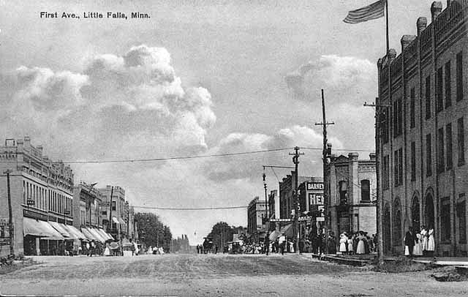 First Avenue, Little Falls Minnesota, 1910
