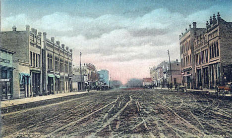 First Street  from First Avenue North, Little Falls Minnesota, 1908