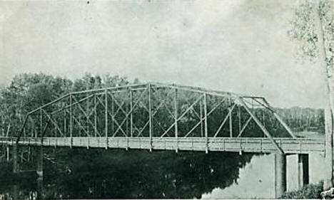 Steel bridge across Little Fork River, Littlefork Minnesota, 1911