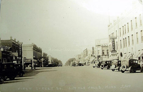 First Street South, Little Falls Minnesota, 1920's