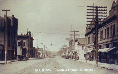 Main Street, Long Prairie Minnesota, 1909