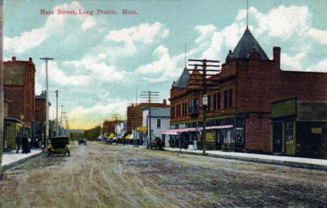 Main Street, Long Prairie Minnesota, 1910