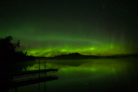 Northern lights over a lake near Lutsen Minnesota, 2008