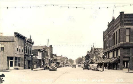 Main Street West, Luverne Minnesota, 1930's