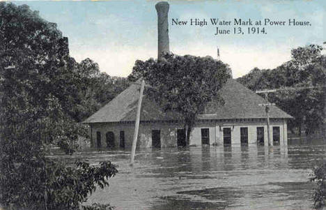 New High Water Mark at Power House, Luverne Minnesota, 1914