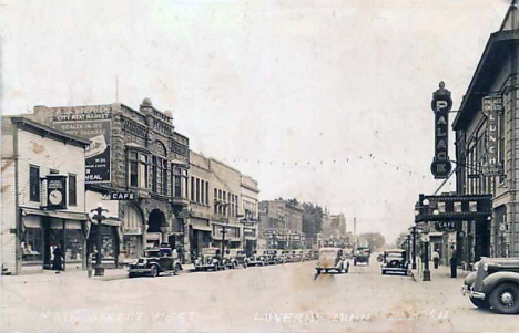 Main Street West, Luverne Minnesota, 1938