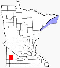 Location of Lyon County Minnesota