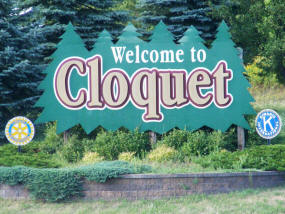 Cloquet Minnesota Welcome Sign