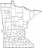 Location of Bovey, Minnesota