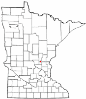 Location of Milaca, Minnesota