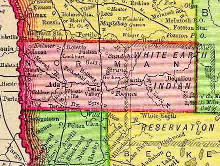 1895 Map of the Mahnomen County area