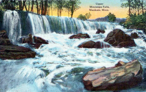 Upper Minneopa Falls, Mankato Minnesota, 1918