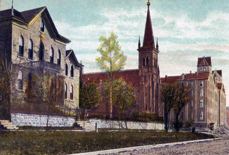 German Catholic Church and School, Mankato Minnesota, 1909