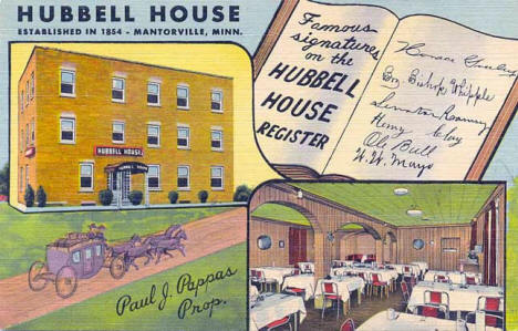 Hubbell House, Mantorville Minnesota, 1954