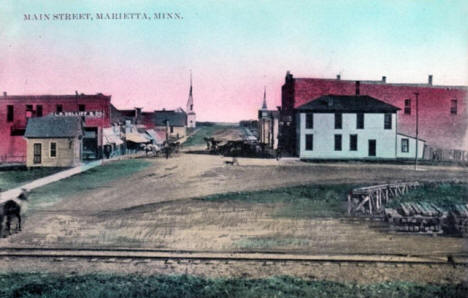 Main Street, Marietta Minnesota, 1909