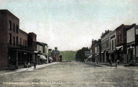 Main Street looking nouth, Mazeppa, Minnesota, 1914