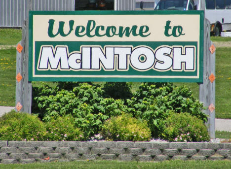 Welcome sign, McIntosh Minnesota, 2009