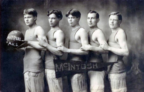 Basketball Team, McIntosh High School, McIntosh Minnesota, 1910