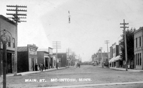 Main Street, McIntosh Minnesota, 1910's