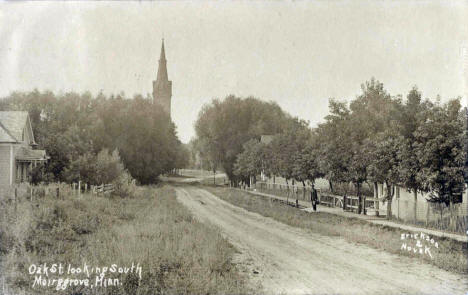 Oak Street looking south, Meire Grove Minnesota, 1909