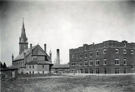 Church of St. John the Baptist and parochial School in Meire Grove, MN, 1917