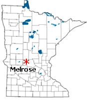 Location of Melrose Minnesota
