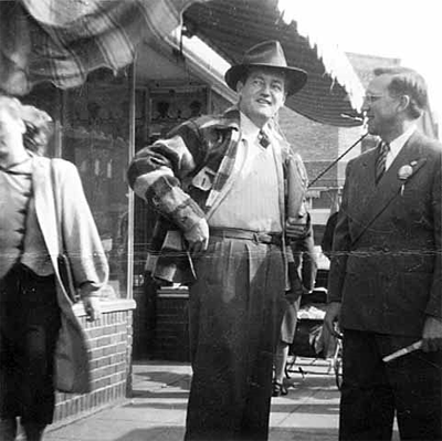 Hubert H. Humphrey and John Lang in Melrose Minnesota, 1948
