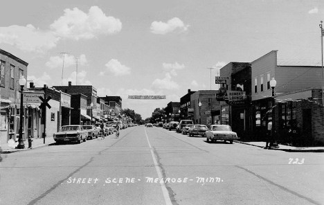 Street scene, Melrose Minnesota, 1960's