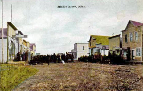 Street scene, Middle River Minnesota, 1910