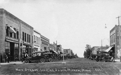 Main Street looking south, Milaca Minnesota, 1921
