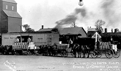 Shipping butter to the eastern markets, Farmers Cooperative Creamery, Milaca Minnesota, 1915